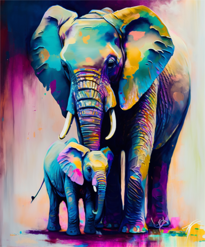 Elephant Paint By Numbers Kits UK MJ1353
