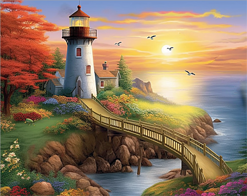 Lighthouse Paint By Numbers Kits UK MJ8436