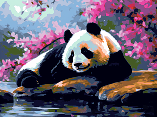 Panda Diy Paint By Numbers Kits UK For Adult Kids MJ8096