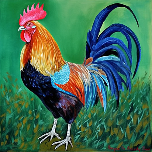Chicken Diy Paint By Numbers Kits UK For Adult Kids MJ1704