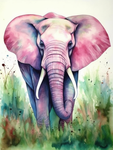 Elephant Paint By Numbers Kits UK MJ1315