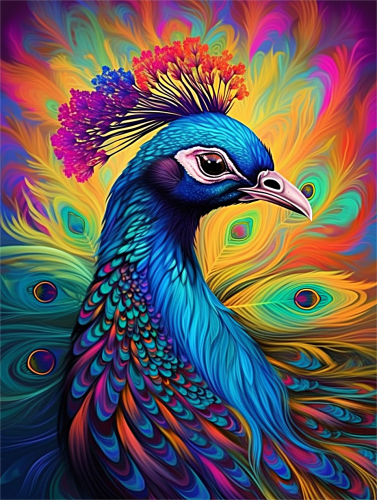 Peacock Paint By Numbers Kits UK MJ1601