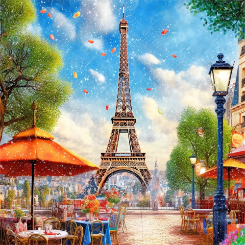 Eiffel Tower Diy Paint By Numbers Kits UK For Adult Kids MJ8349