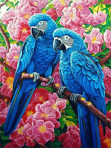 Parrot Diy Paint By Numbers Kits UK For Adult Kids MJ2326