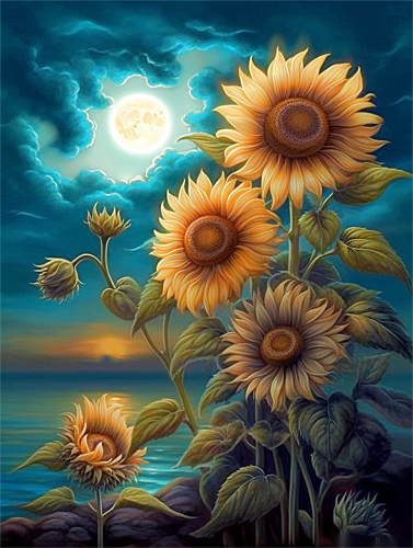 Sunflower Paint By Numbers Kits UK MJ2758