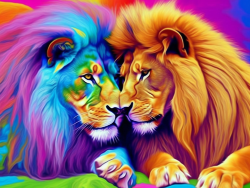 Lion Paint By Numbers Kits UK MJ9199