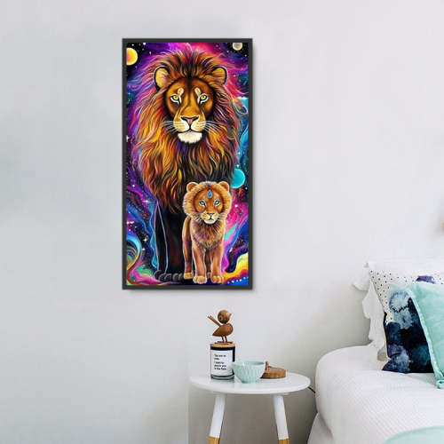 Lion Diy Paint By Numbers Kits UK For Adult Kids MJ9194