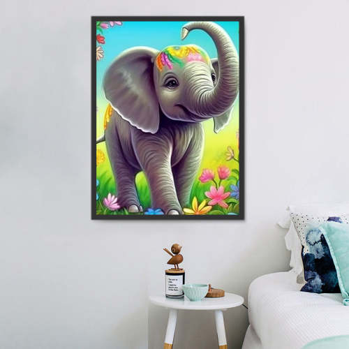 Elephant Paint By Numbers Kits UK MJ1325