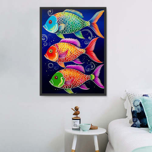Fish Paint By Numbers Kits UK MJ8119