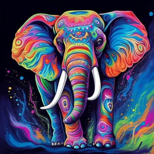 Elephant Diy Paint By Numbers Kits UK For Adult Kids MJ1301