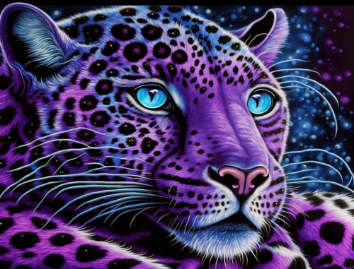Leopard Paint By Numbers Kits UK MJ9473