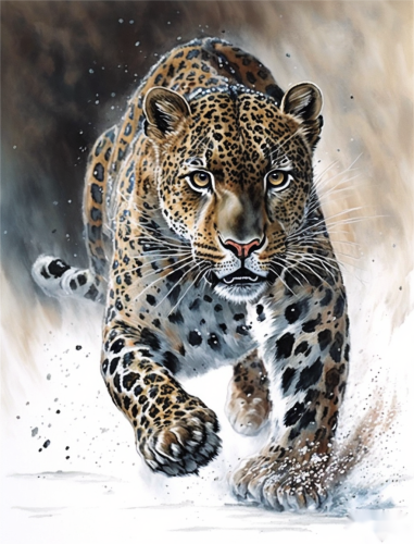 Leopard Paint By Numbers Kits UK MJ9458