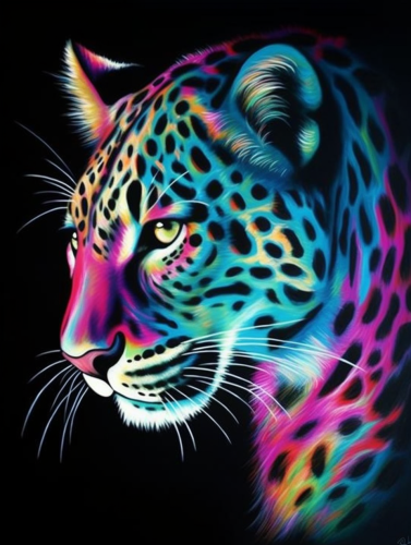 Leopard Paint By Numbers Kits UK MJ9452