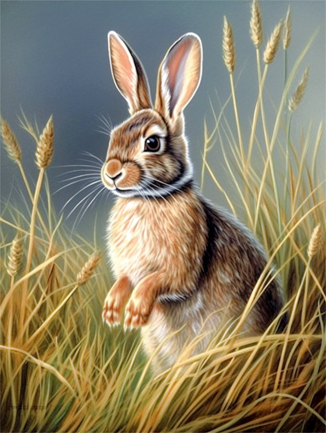 Rabbit Paint By Numbers Kits UK MJ9843