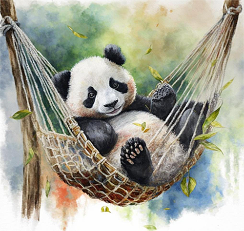 Panda Diy Paint By Numbers Kits UK For Adult Kids MJ8069