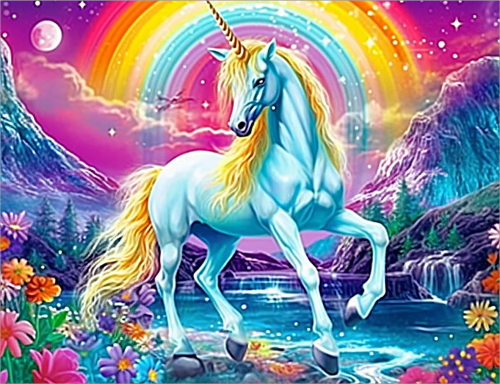 Unicorn Diy Paint By Numbers Kits UK For Adult Kids MJ1677