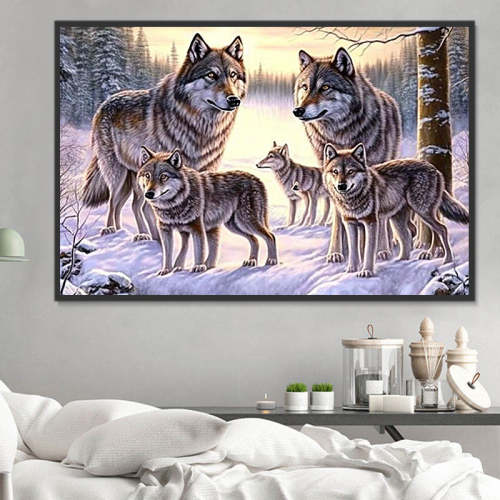 Wolf Paint By Numbers Kits UK MJ1498