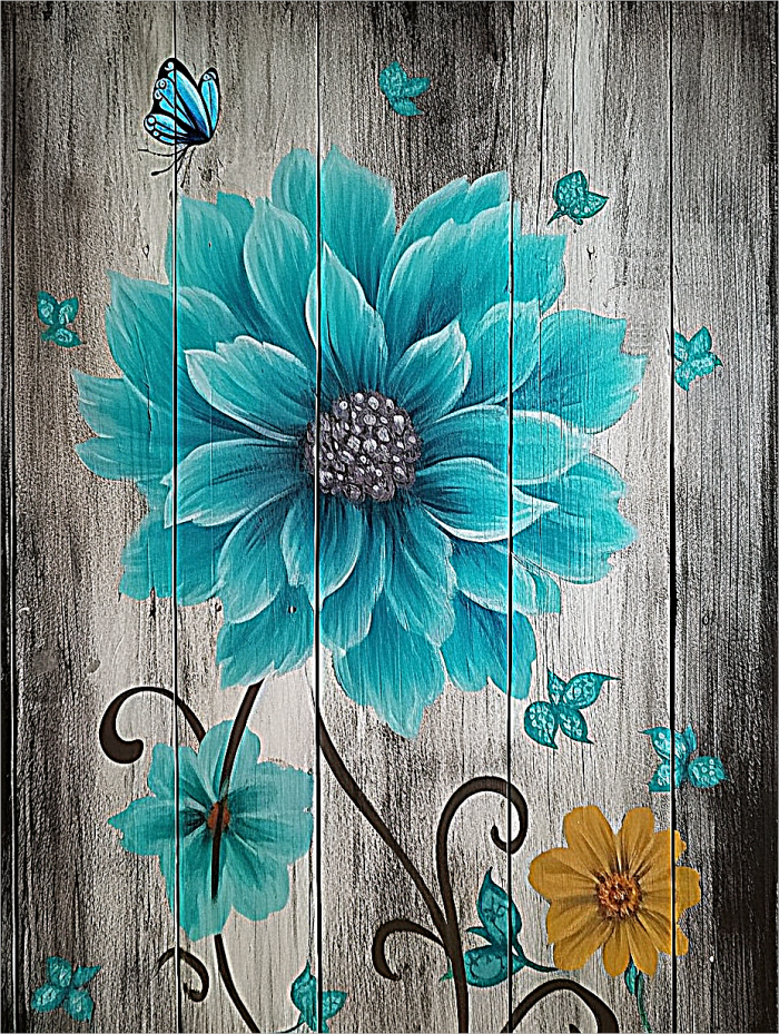 Flower Paint By Numbers Kits UK MJ2579