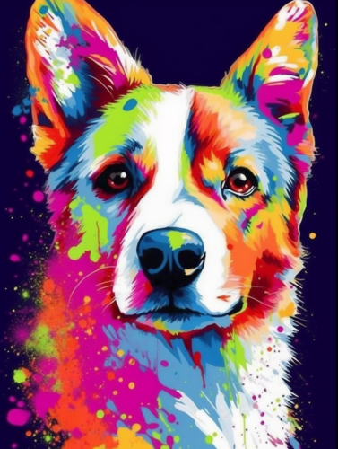 Dog Paint By Numbers Kits UK MJ9133