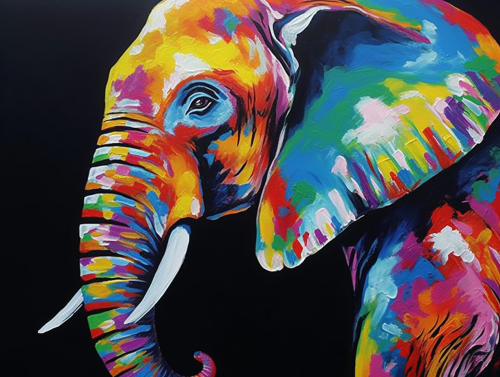 Elephant Paint By Numbers Kits UK MJ1381