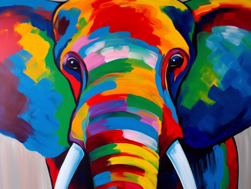 Elephant Paint By Numbers Kits UK MJ1383