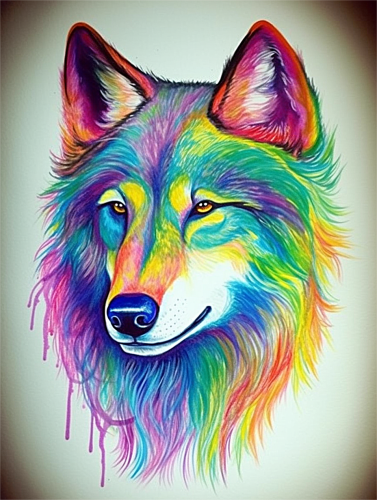 Wolf Diy Paint By Numbers Kits UK For Adult Kids MJ1455