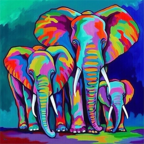 Elephant Diy Paint By Numbers Kits UK For Adult Kids MJ1304