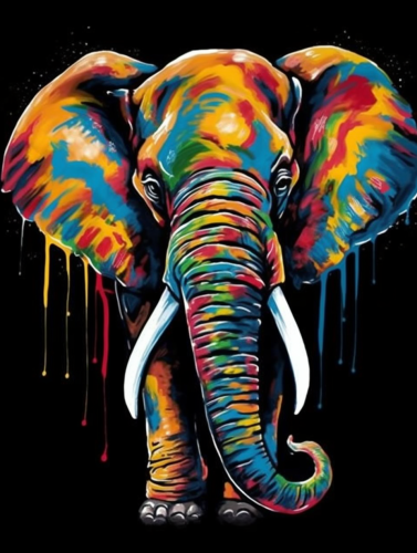 Elephant Paint By Numbers Kits UK MJ1344