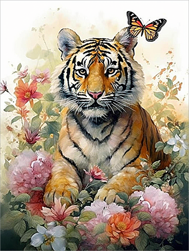 Tiger Diy Paint By Numbers Kits UK For Adult Kids MJ2796