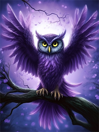 Owl Paint By Numbers Kits UK MJ9763