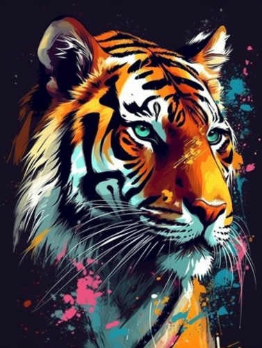 Tiger Diy Paint By Numbers Kits UK For Adult Kids MJ1278