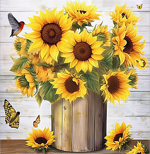 Sunflower Paint By Numbers Kits Uk MJ2732