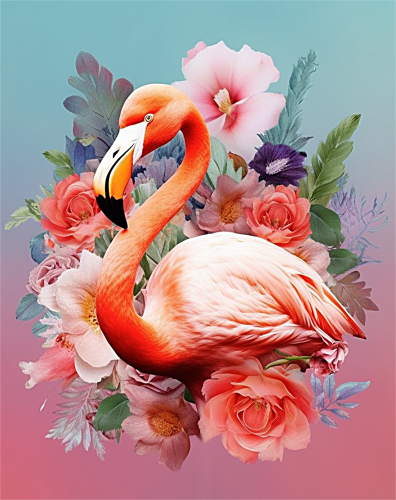 Flamingo Paint By Numbers Kits UK MJ9656