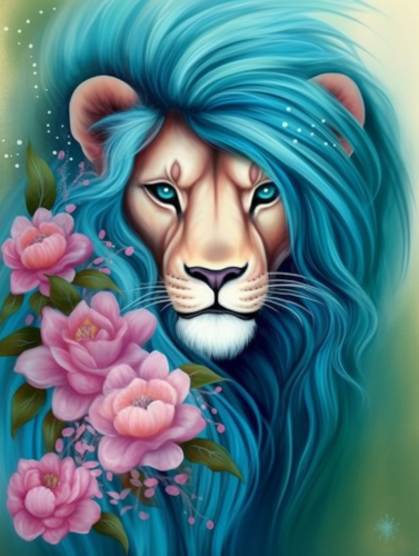 Lion Paint By Numbers Kits UK MJ9242