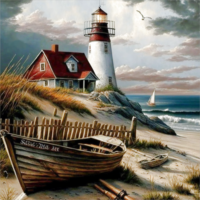 13.99 - Lighthouse Diy Paint By Numbers Kits UK For Adult Kids