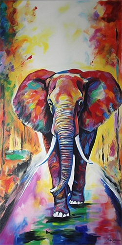 Elephant Diy Paint By Numbers Kits UK For Adult Kids MJ1311