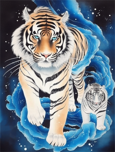 Tiger Diy Paint By Numbers Kits UK For Adult Kids MJ1234