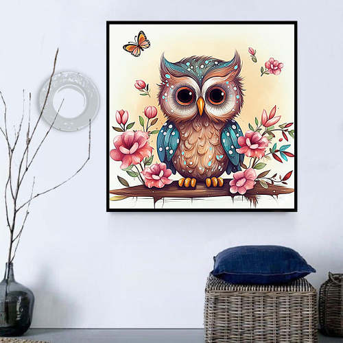 Owl Diy Paint By Numbers Kits UK For Adult Kids MJ7137