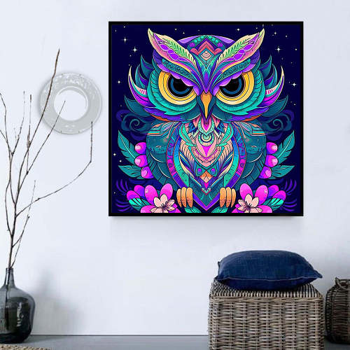 Owl Diy Paint By Numbers Kits UK For Adult Kids MJ7135