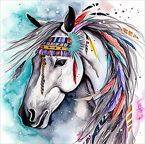 Horse Diy Paint By Numbers Kits UK For Adult Kids MJ7128