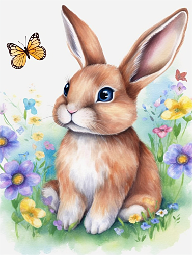 Rabbit Paint By Numbers Kits UK MJ7246