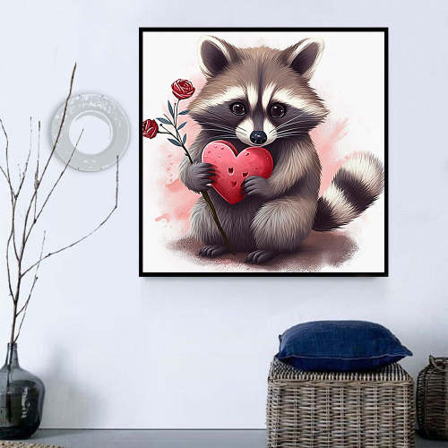 Raccoon Diy Paint By Numbers Kits UK For Adult Kids MJ7004
