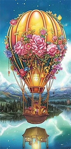 Hot Air Balloon Diy Paint By Numbers Kits UK For Adult Kids MJ7234