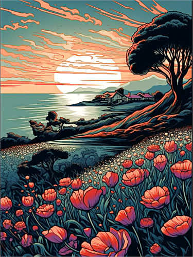 Nature Diy Paint By Numbers Kits UK For Adult Kids MJ8853