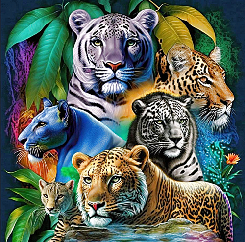 Animal Diy Paint By Numbers Kits UK For Adult Kids MJ8979