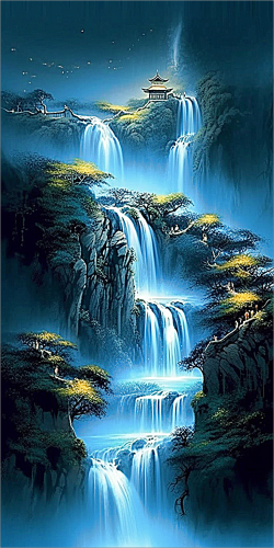Waterfall Diy Paint By Numbers Kits UK For Adult Kids MJ7199