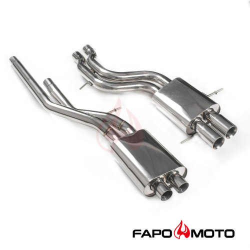 FE804610 Exhaust Catback Dual 3  Muffler Twin Tips FOR Audi S4 B5 00-02 2.7L Bi-Turbo