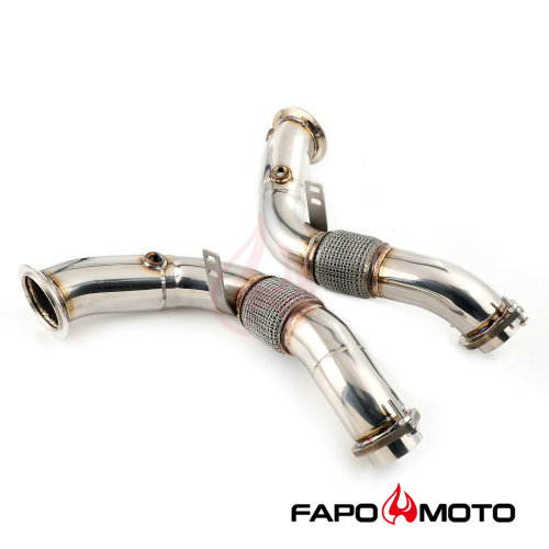 FE761512 TURBO EXHAUST DOWNPIPE FOR 08-14 BMW 650i X6/X5/5/6/7-SERIES N63B44 4.4 V8 Catless