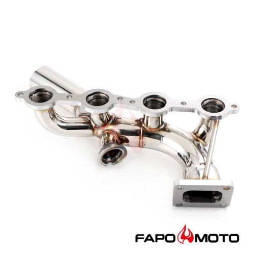 FE640130 Single Turbo Headers for LSX LS2 T4 Top Mount Swap Crossover with 44mm WG