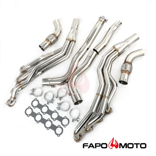 FE635110 FAPO Long Tube Headers Manifolds for 03-06 Mercedes AMG E55 CLS55 M113 X-Pipe